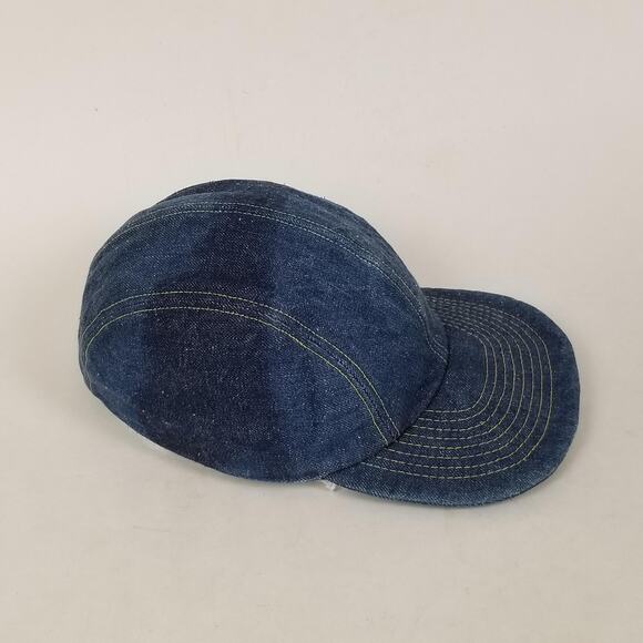 Samurai Jeans Hat Cap Fitted Mens Blue Denim Workwear Made in Japan Otokogi 15oz - Picture 2 of 9